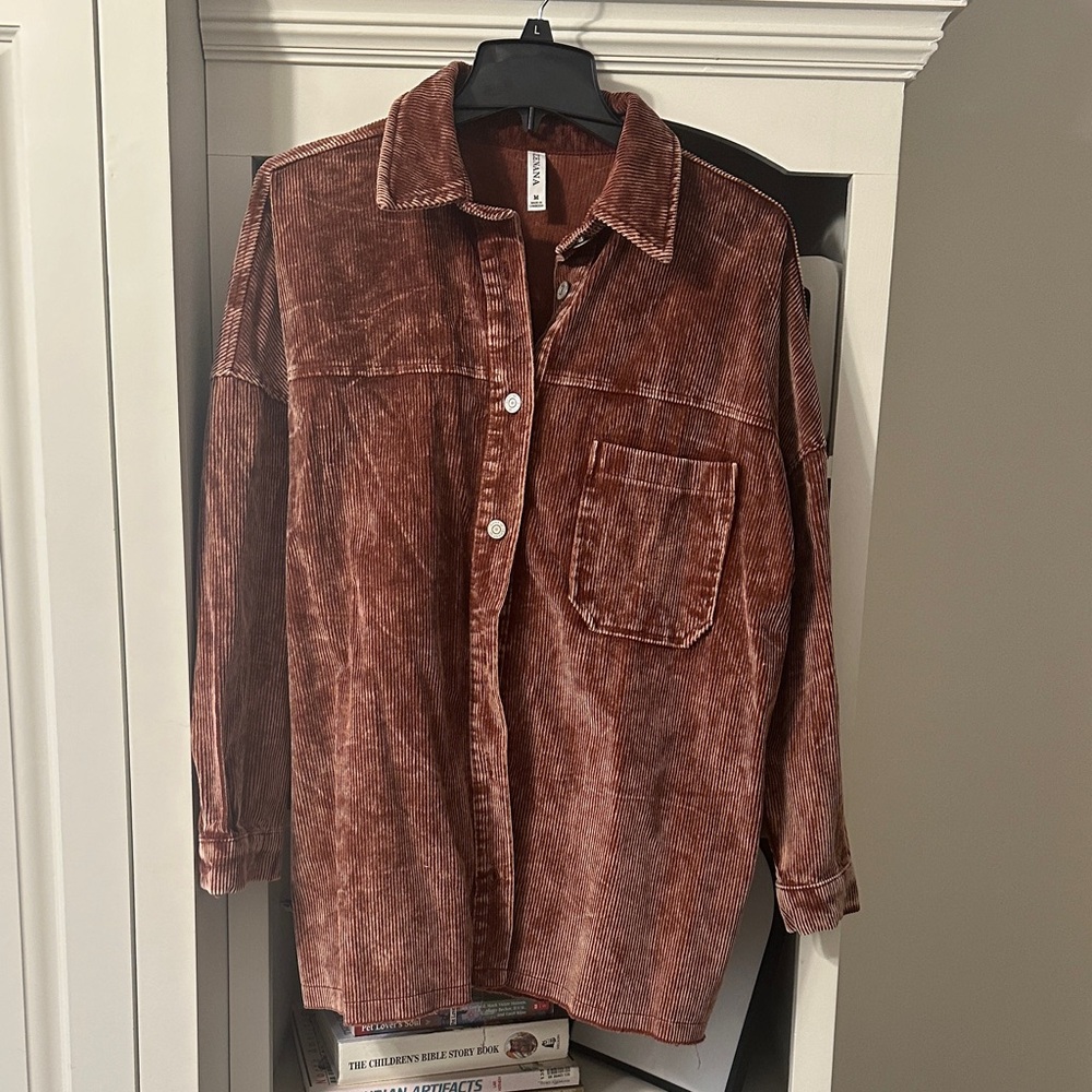 Brown Corduroy Button-Up Shirt
